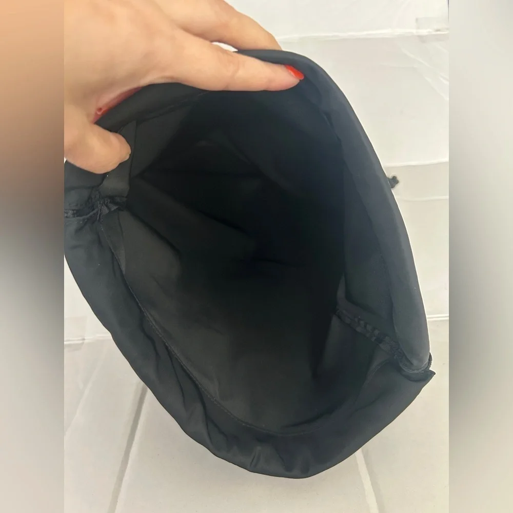 lululemon Seawheeze Black nylon Drawstring back pack Gym Bag